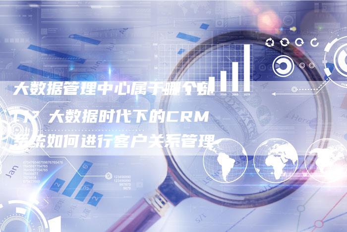 大数据管理中心属于哪个部门？大数据时代下的CRM系统如何进行客户关系管理